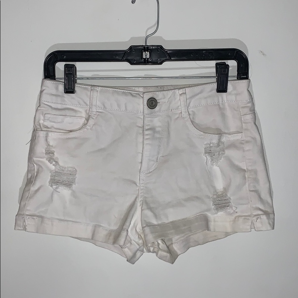 White Jean Shorts